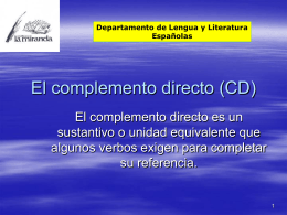 El complemento directo (CD)