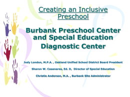 Burbank Preschool Center and Special Education …