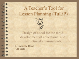 Tulip a Teacher's Lesson Planning Tool