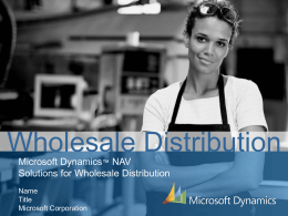 MS Dynamics NAV Wholesale Distribution