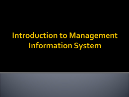 Introduction to Information System - Zaipul Anwar