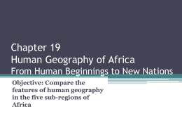 Chapter 19 Human Geography of Africa From Human …