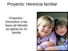 Proyecto: Herencia familiar