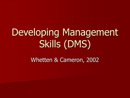 Developing Management Skill