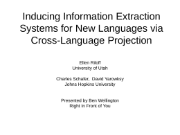 Inducing Information Extraction Systems for New …