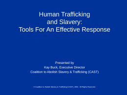 Human Trafficking: Basic Tools For An Effective Response