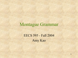 Montague Grammar - University of Michigan