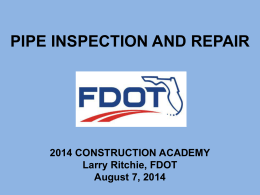 PIPE INSPECTION AND REPAIR - Florida Department of