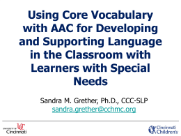 AAC in the Educational Setting - Ohio Speech
