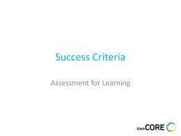 Success Criteria - Keystone Area Education Agency