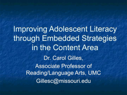 Improving Adolescent Literacy through Embedded …
