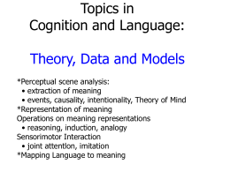 Topics in Cognition and Language: Theory, Data and Models