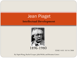 Jean Piaget - Nipissing University Word