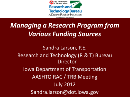 Sandra Larson: Managing a Research Program from …