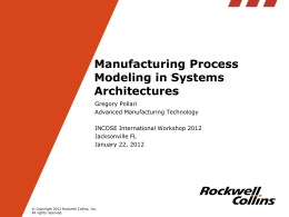 Manufacturing Process Modeling in Systems Architectures