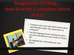 Area of Study Paper 1 – Section II: Imaginative Writing
