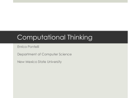 Computational Thinking - Department of Computer …