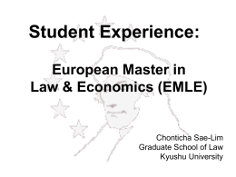 European Master in Law and Economics (EMLE)
