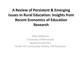 A Review of Persistent & Emerging Issues In Rural