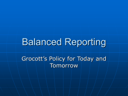 Balanced Reporting - Rhodes University