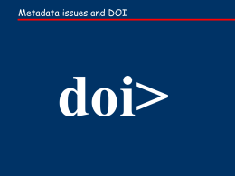 DOI workshop: metadata issues