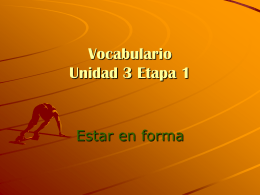 Vocabulario Unidad 3 Etapa 1