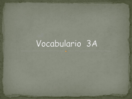 Vocabulario 3A - Spanish