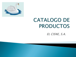 CATALOGO DE PRODUCTOS - El Cisne