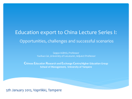 Education export to China: opportunities, challenges …