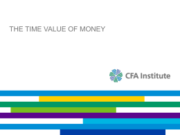 Chapter 1 The Time Value of Money