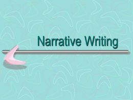 Narrative Writing - Allison Bolin's Home Page