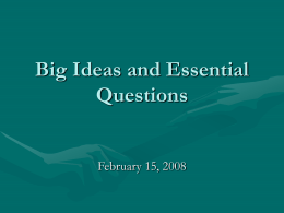 Big Ideas and Essential Questions