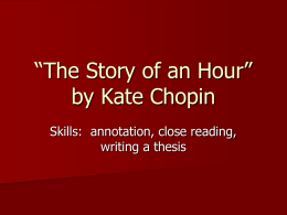 The Story of an Hour” by Kate Chopin - Wiki-cik