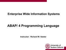 ABAP/ 4 Programming Language