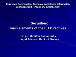 European Commission DG Enlargement Technical …