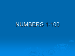 NUMBERS 1-1000