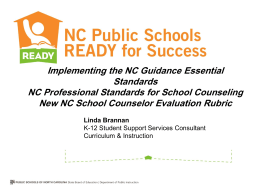 Implementing the NC Guidance Essential Standards using …