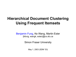 Hierarchical Document Clustering Using Frequent …