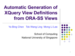 Automatic Generation of XQuery View Definitions from …
