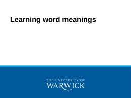 Title Slide - University of Warwick