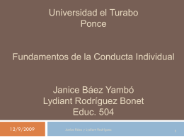 Universidad el Turabo Ponce Fundamentos de la Conducta