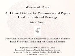 Watermark Portal An Online Database for Watermarks and