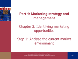 Chapter 3 Evaluating Opportunities in Changing Market