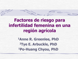 Risk Factors for Female Infertility in an Agricultural Region