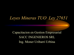 Leyes Mineras TUO Ley 27651 - Geco