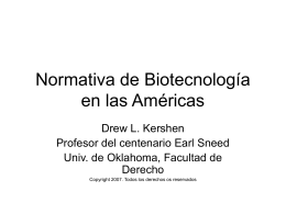 Regulation of Biotechnology in the Americas