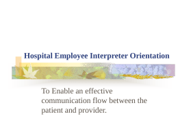 Hospital Employee Interpreter Orientation