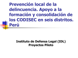 Local Crime Prevention in Peru