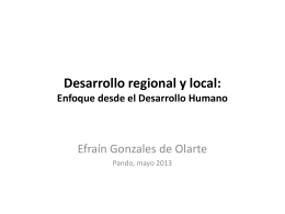 Desarrollo regional y local: Enfoque desde el Desarrollo