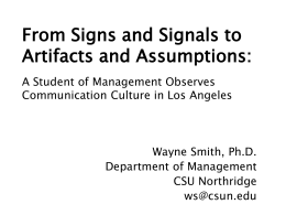 Signs and Signals: Management in and around Los Angeles